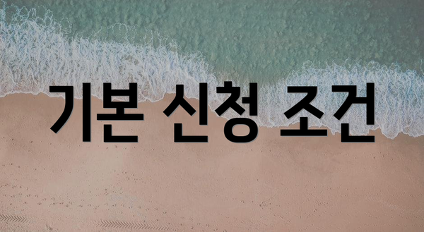 기본 신청 조건