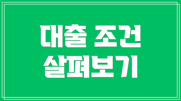 대출 조건 살펴보기