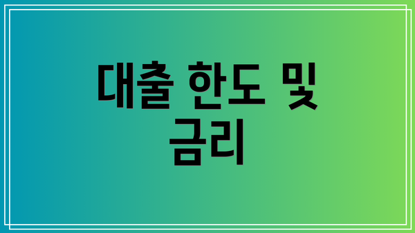 대출 한도 및 금리