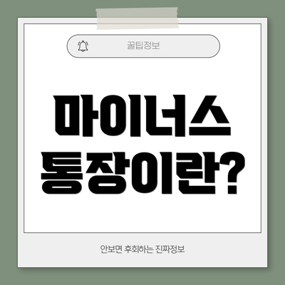 마이너스 통장이란?