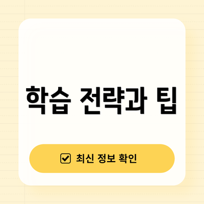학습 전략과 팁