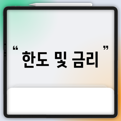 한도 및 금리