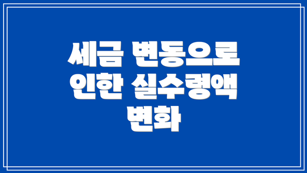 세금 변동으로 인한 실수령액 변화