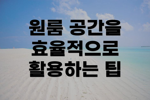 원룸 공간을 효율적으로 활용하는 팁