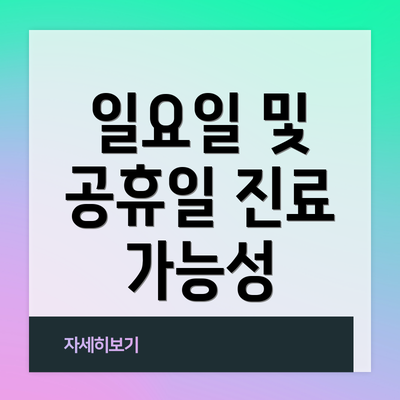 일요일 및 공휴일 진료 가능성