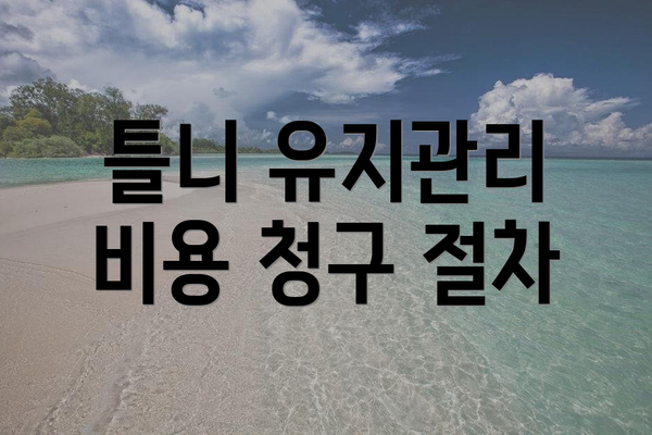 틀니 유지관리 비용 청구 절차