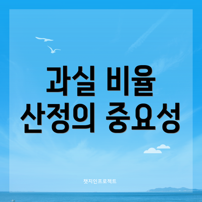 과실 비율 산정의 중요성