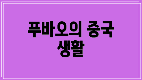 푸바오의 중국 생활