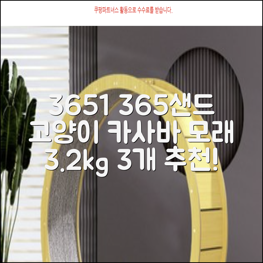 3651 365샌드 고양이 카사바 모래, 3개, 3.2kg 추천 리뷰