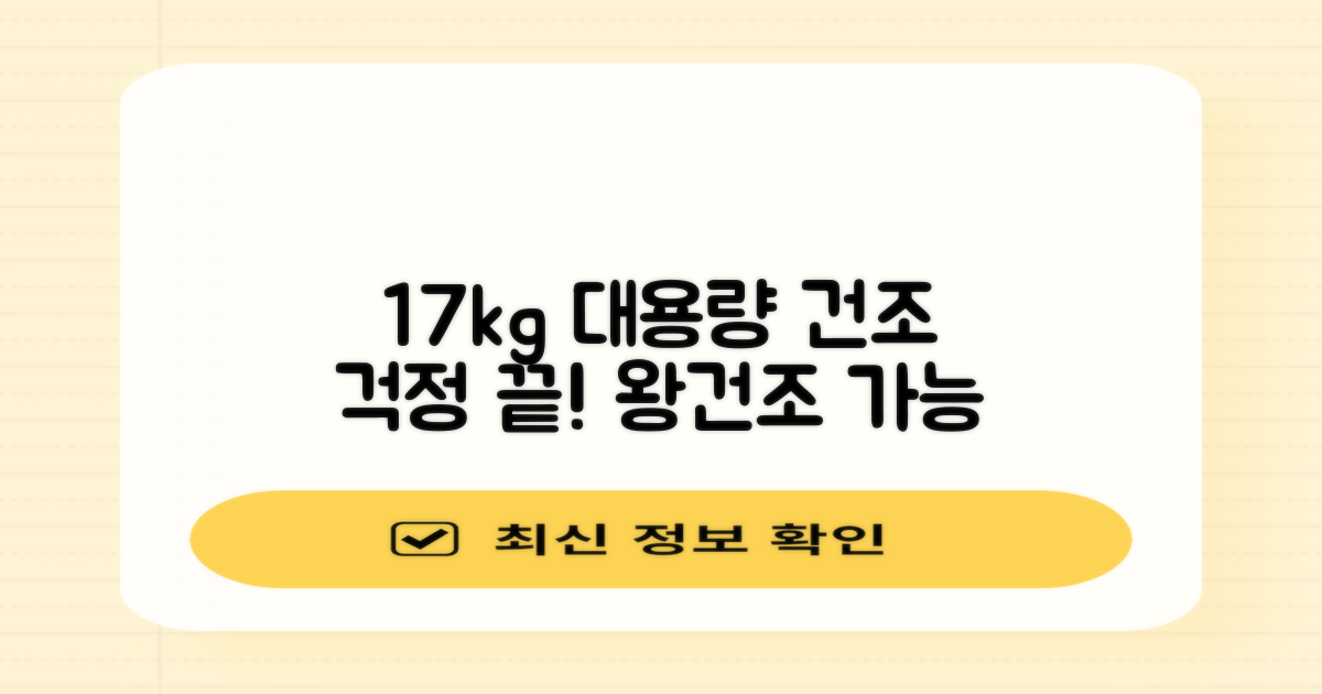 17kg 대용량, 건조 걱정 끝?